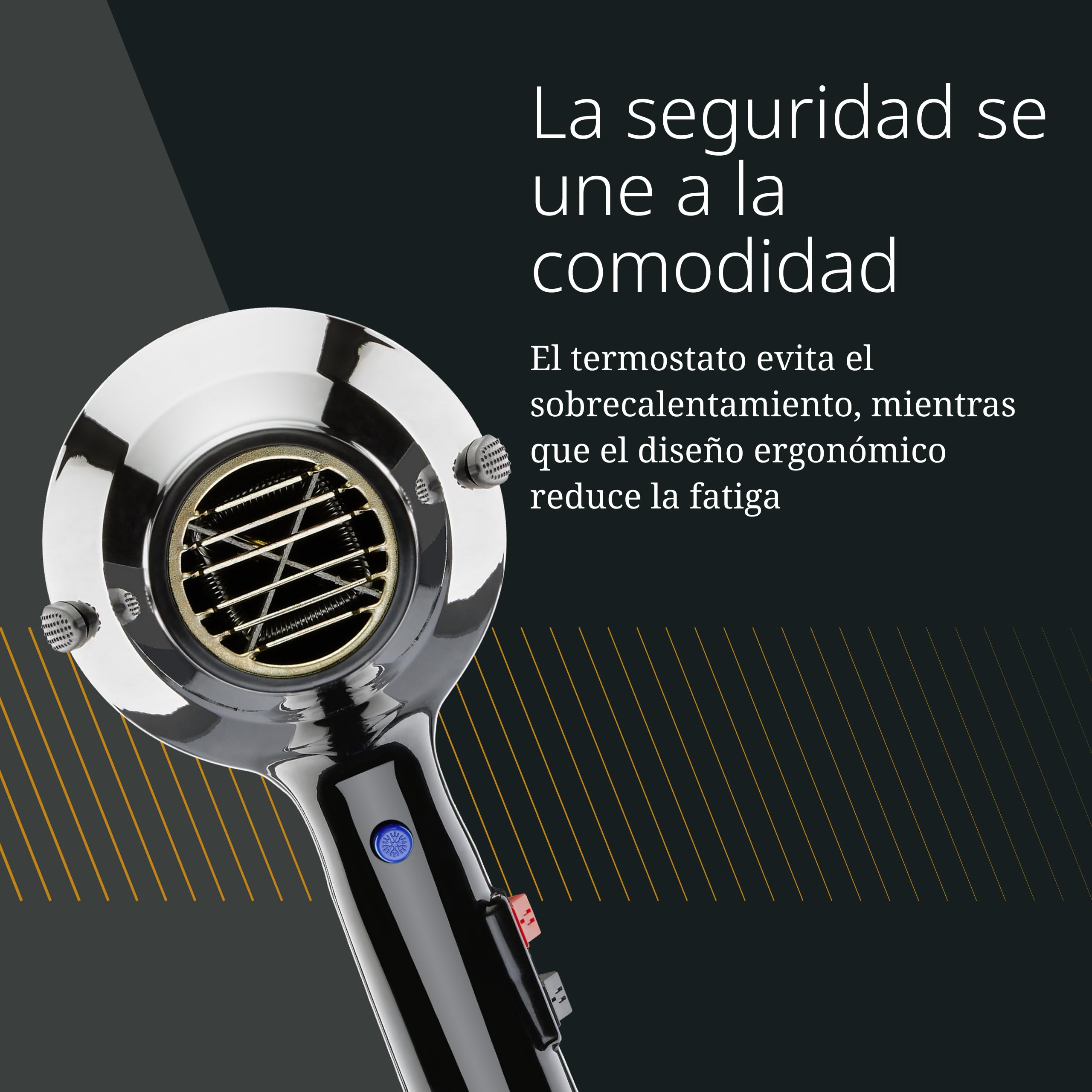 Moser Protect, Secador de Pelo Profesional Potente, 1500 W | Secador 1500 W, Motor de CA de Larga Duración, Cerámica-Turmalina, 2 Velocidades y 3 Niveles de Calor, Filtro Extraíble