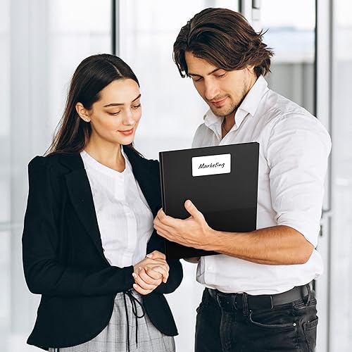 Vista 8 de Carpetas de plástico de dos compartimientos con dientes, tamaño carta, 2 carpetas de bolsillo de poliéster con cierres, Negro Paquete de 2