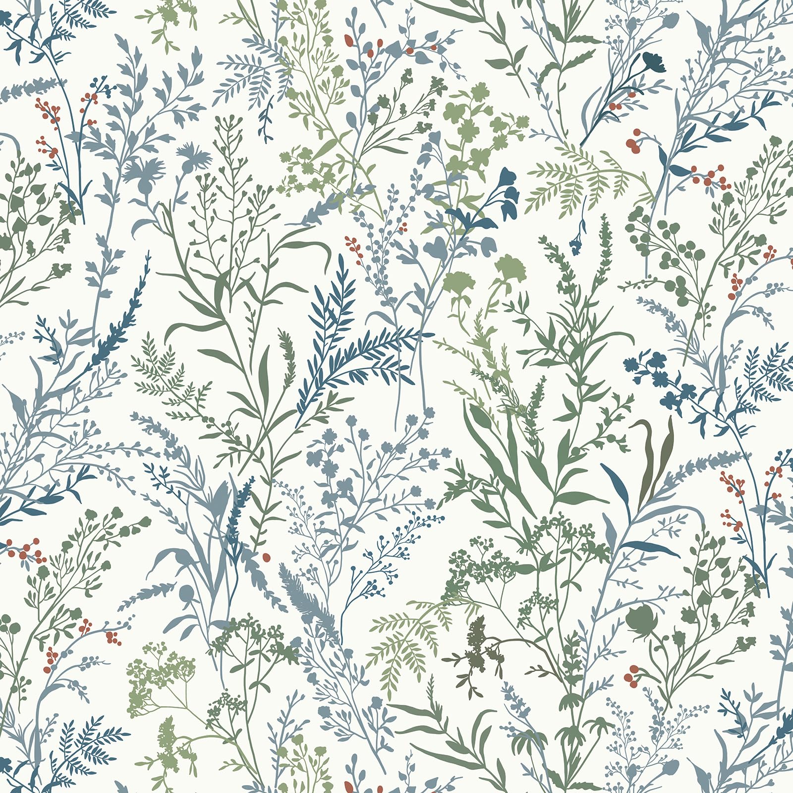 Yomshi Leaf Peel and Stick Wallpaper Green and Blue Wall Paper Roll 44 x 1000 cm Leaf Self Adhesive Wallpaper DIY Boho Contact Paper for Drawers Wall Living Room Thicken Textured Waterproof