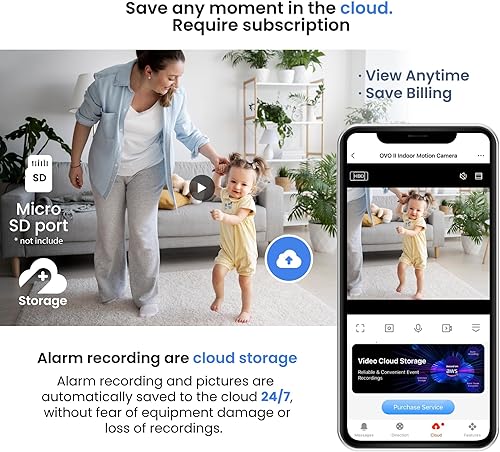 Miniatura 4 de Cámara inteligente 2K para interiores, control PTZ con rotación horizontal de 355 y vertical de 150, audio de 2 vías, visión nocturna, modo de