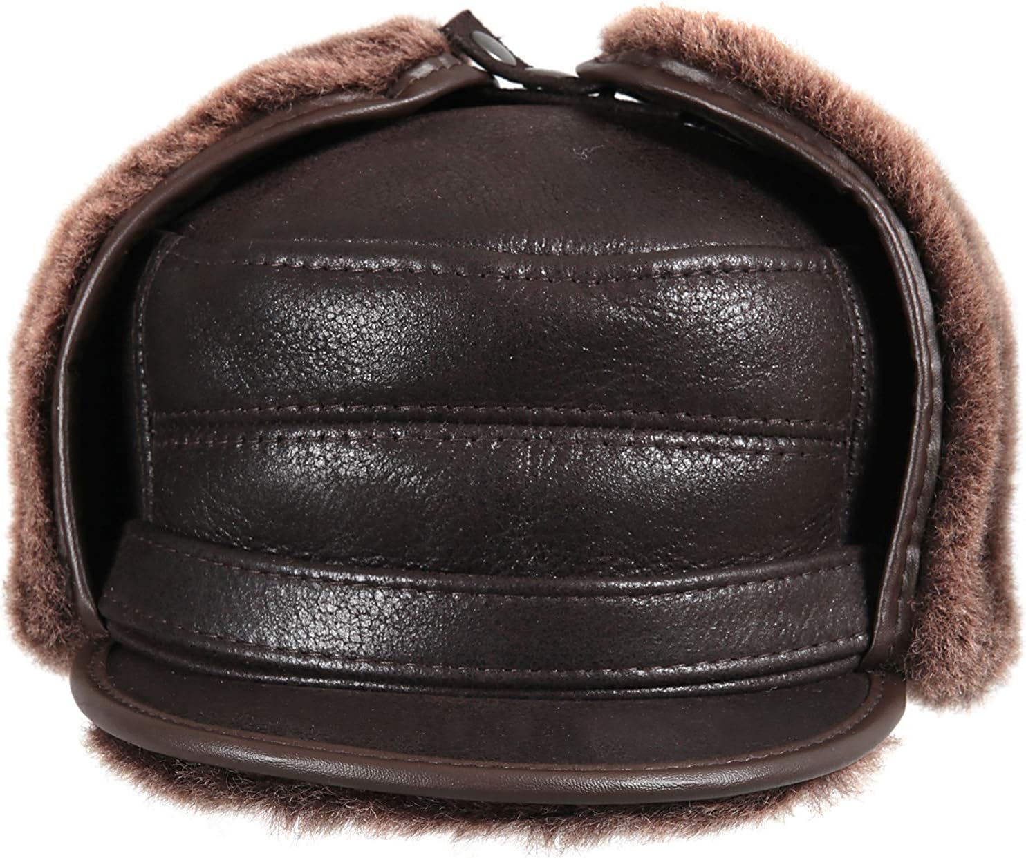 Men's Shearling Sheepskin Captain Visor Hat