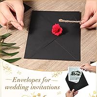 Vista 7 de 200 Pack Black Envelopes 5 x 7 Inch for Invitation Wedding Card Envelopes Self Adhesive for Business Cards Christmas Holiday Small Gift Posters