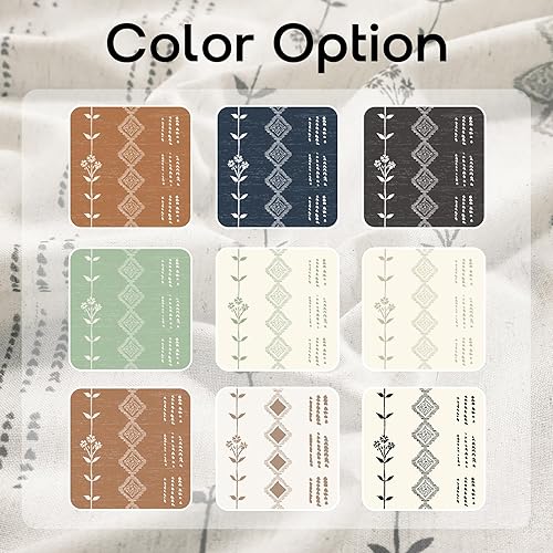 Miniatura 5 de Cortinas de lino semitraslúcidas para sala de estar de 84 pulgadas de largo, cortinas bohemias de estilo bohemio para ventana de dormitorio, Crema y