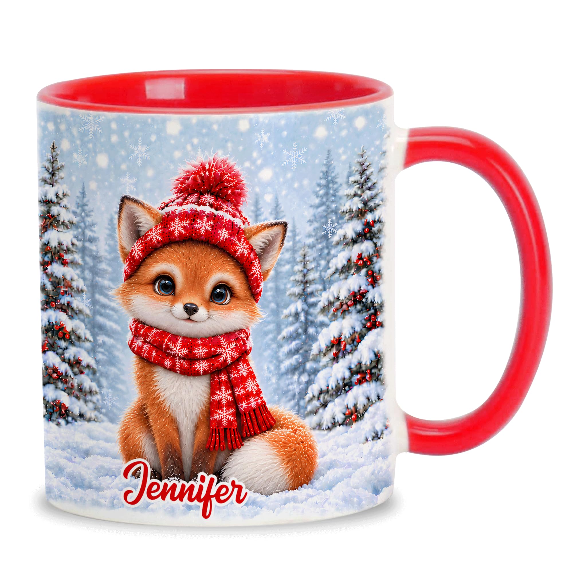 Personalized Christmas Fox Coffee Mug Gifts for Women Girls