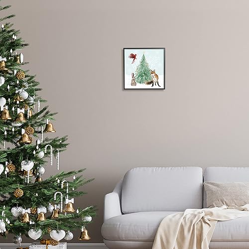 Vista 16 de Stupell Industries Árbol de Navidad decorado con copos de nieve, diseño de Grace Popp Lienzo envuelto en galería
