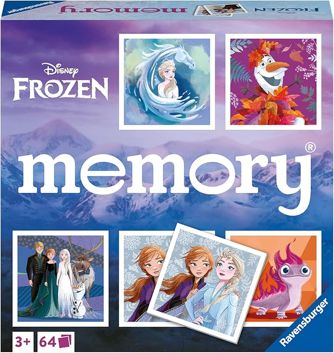 Ravensburger - Memory Frozen, Juego Memory para Niños y Familias, Edad Recomendada 4+, 64 Cartas de Juego, 20890 6