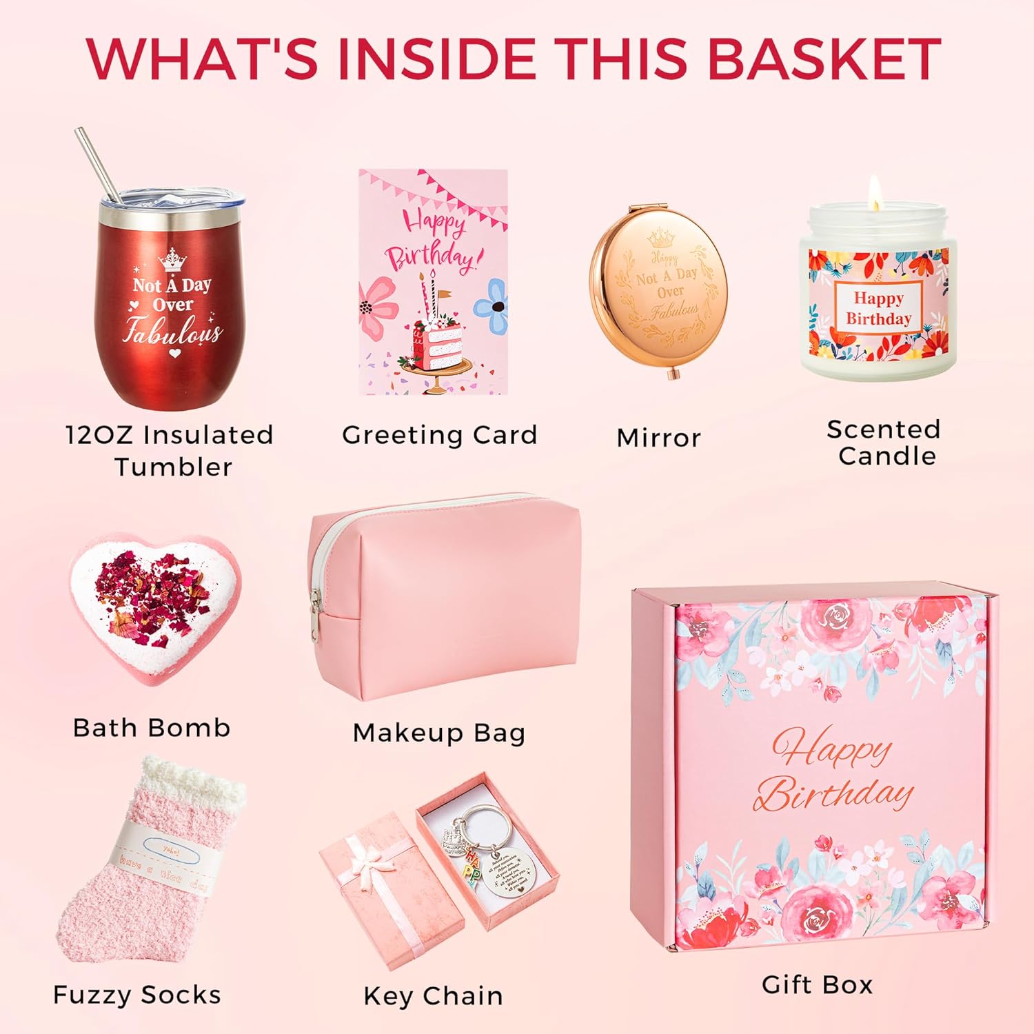 Birthday Gifts Baskets Box Women, Unique Happy Birthday Gifts Basket for Mom Her Best Friend Sister Wife Girlfriend Coworker,Luxury Self Care Ideas Box Relaxing Spa Gifts Set with Tumbler - Image 4