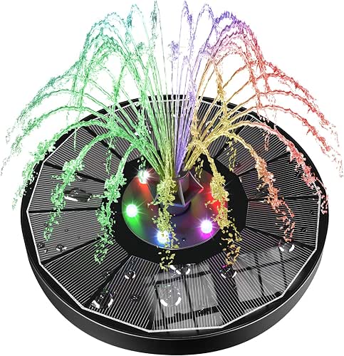 SZMP Solar Water Fountain Upgraded 100% Glass Panel, 3.5W Solar