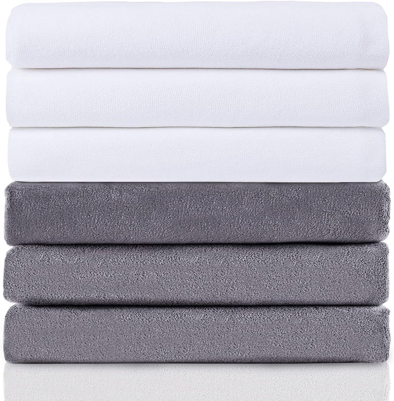 MERRY HOME Bath Towels Pack of 6, 27" x 55", Large Microfiber Bathroom Towel Set for Adult Men Women, Ultra Soft & Absorbent, Quick Dry for Beach, Pool, Spa & Gym