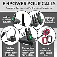 Vista 5 de INNOTALK Auriculares inalámbricos DECT de respuesta remota para teléfonos de la serie Poly Polycom Edge - Incluye cable remoto EHS para E100