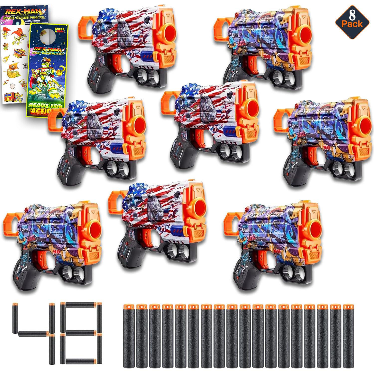 X-Shot おもちゃガンセット 3点 Amazon.com: Zuru X-Shot Menace Blaster and Micro Foam Bullets Set