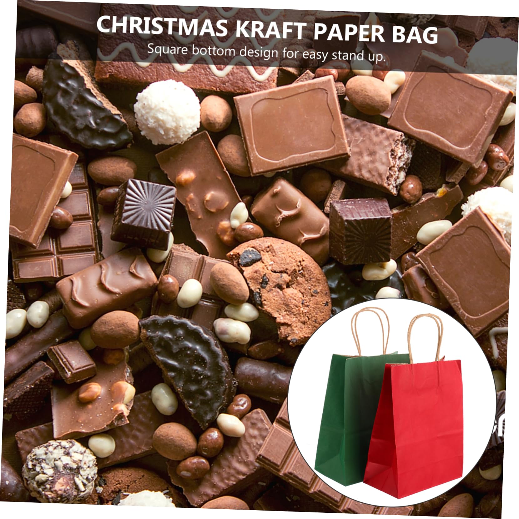 HAMPPLIES Geschenktüten Stabilen 24 und Stück Umweltfreundlichem aus Weihnachts Robust Kraftpapier in Rot Grün mit Tragegriffen für Festliche Geschenkverpackungen