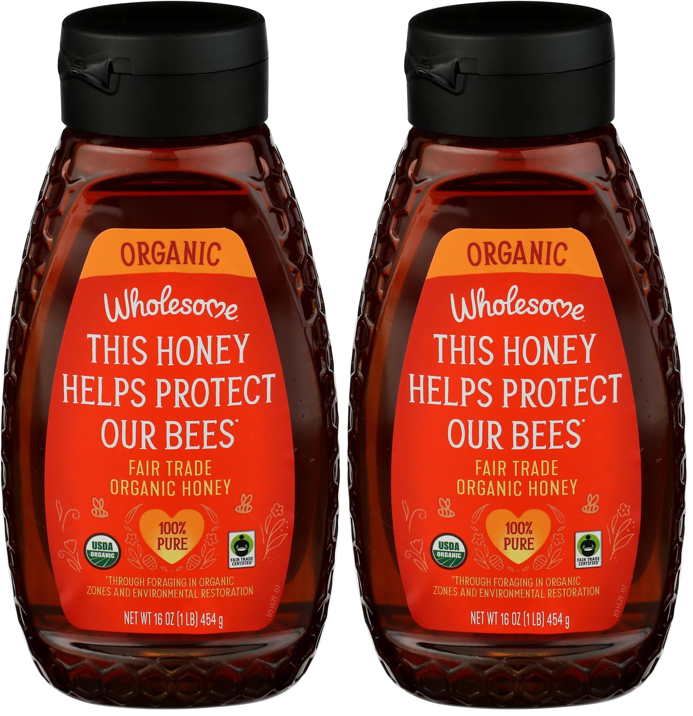 Wholesome Sweeteners Organic Honey, 100% Pure, Fair Trade, Non-GMO