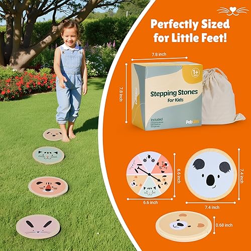 Miniatura 7 de PEBUMI Juego de 6 piedras de equilibrio para niños, juego de 6 juguetes de equilibrio antideslizantes para promover la coordinación y las