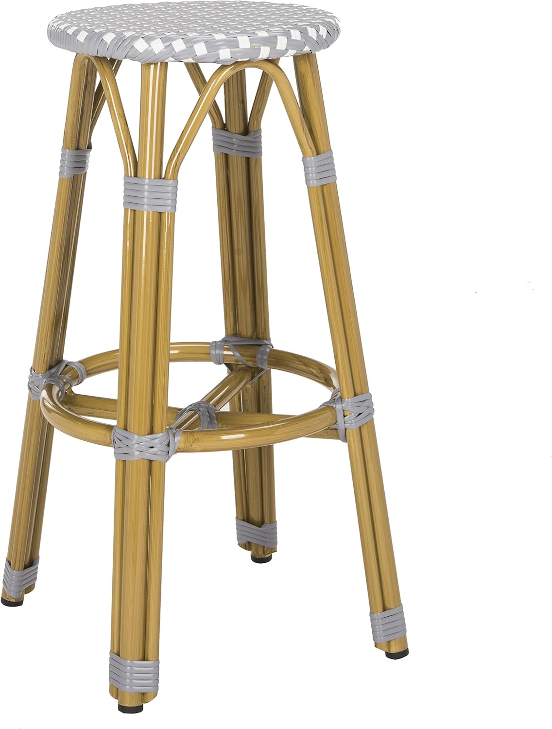 Safavieh PAT4018A Collection Kelsey Navy and White Indoor/Outdoor Bar Stool