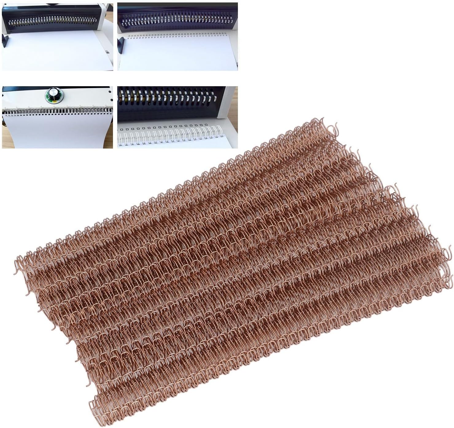 Luqeeg 100 Pcs Wire Binding Spines, Binding Wire, 100 Sheet Capacity, 3:1 Pitch, 34 Loop, Double Loop Binding Wires, Combs Ring Coils for School Office Notebook Maker (Rose