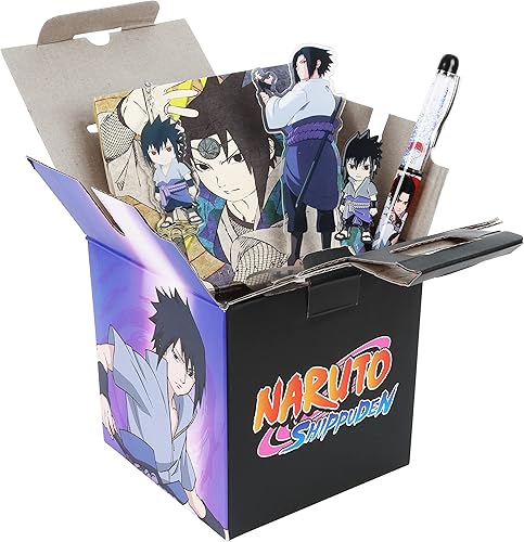 JUST FUNKY Naruto Shippuden Sasuke Uchiha Looksee Caja coleccionista, Púrpura