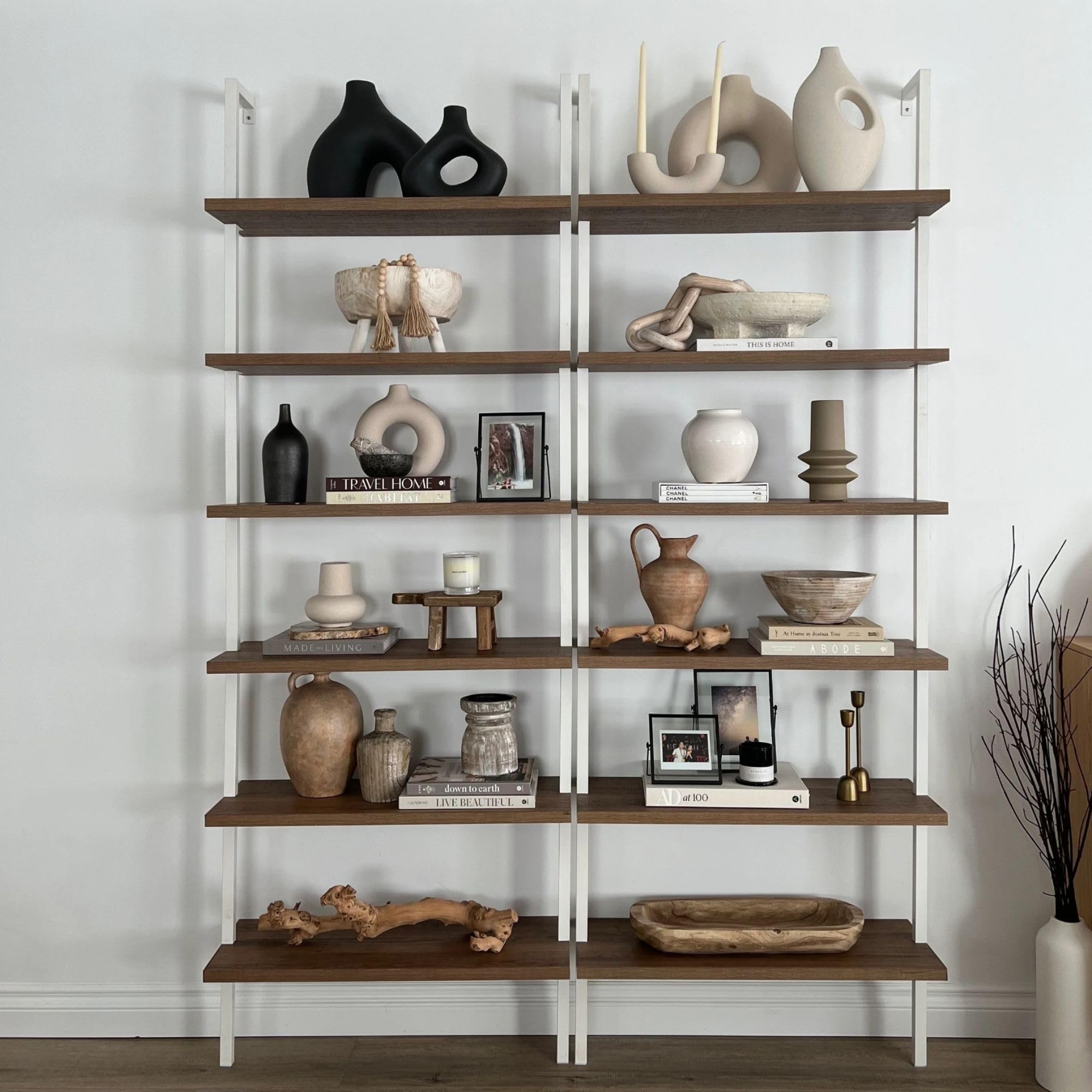 Amazon.com: Nathan James Theo 6-Shelf Tall Bookcase, Wall Mount