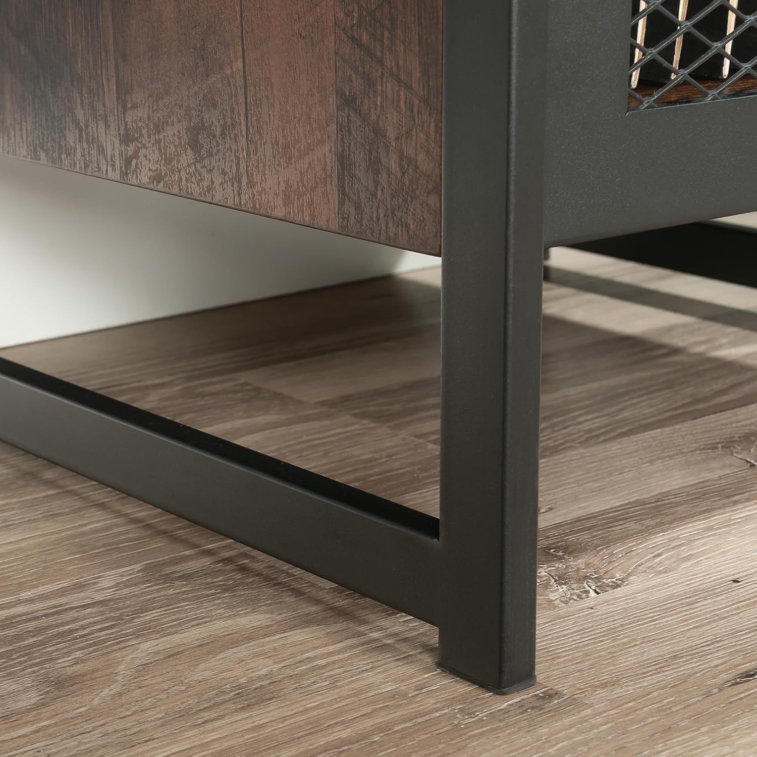 Open drawer of Sauder Briarbrook Bookcase showing hanging files