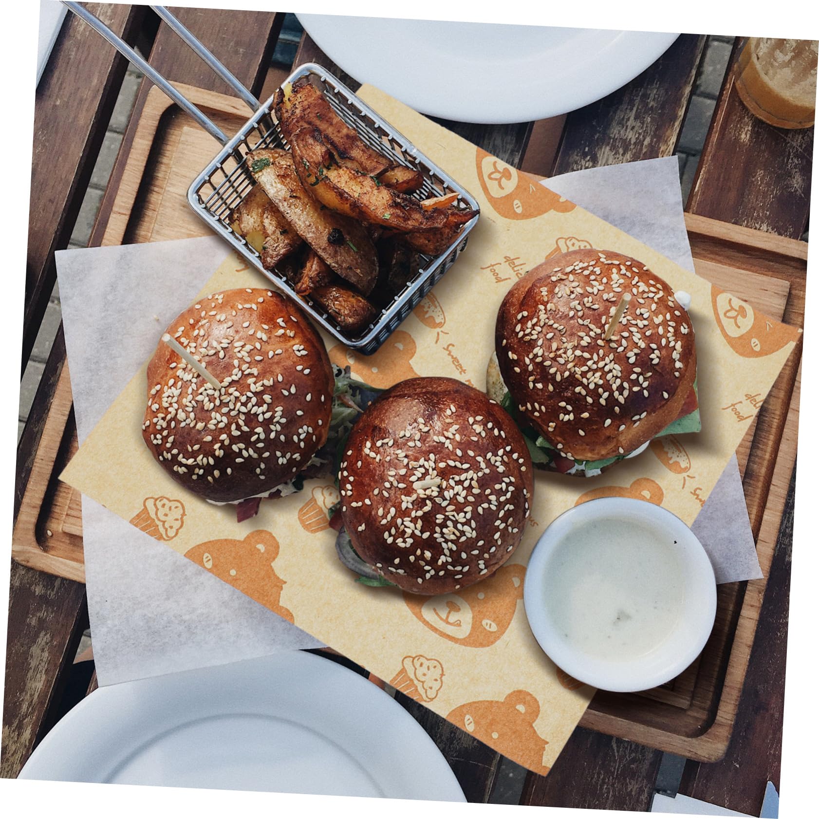 MAGICLULU 500blätter Sandwichpapier aus Lebensmittelpapier Backpapier für Sandwiches und Kuchen Feinkostpapierbögen zum Verpacken von Lebensmitteln