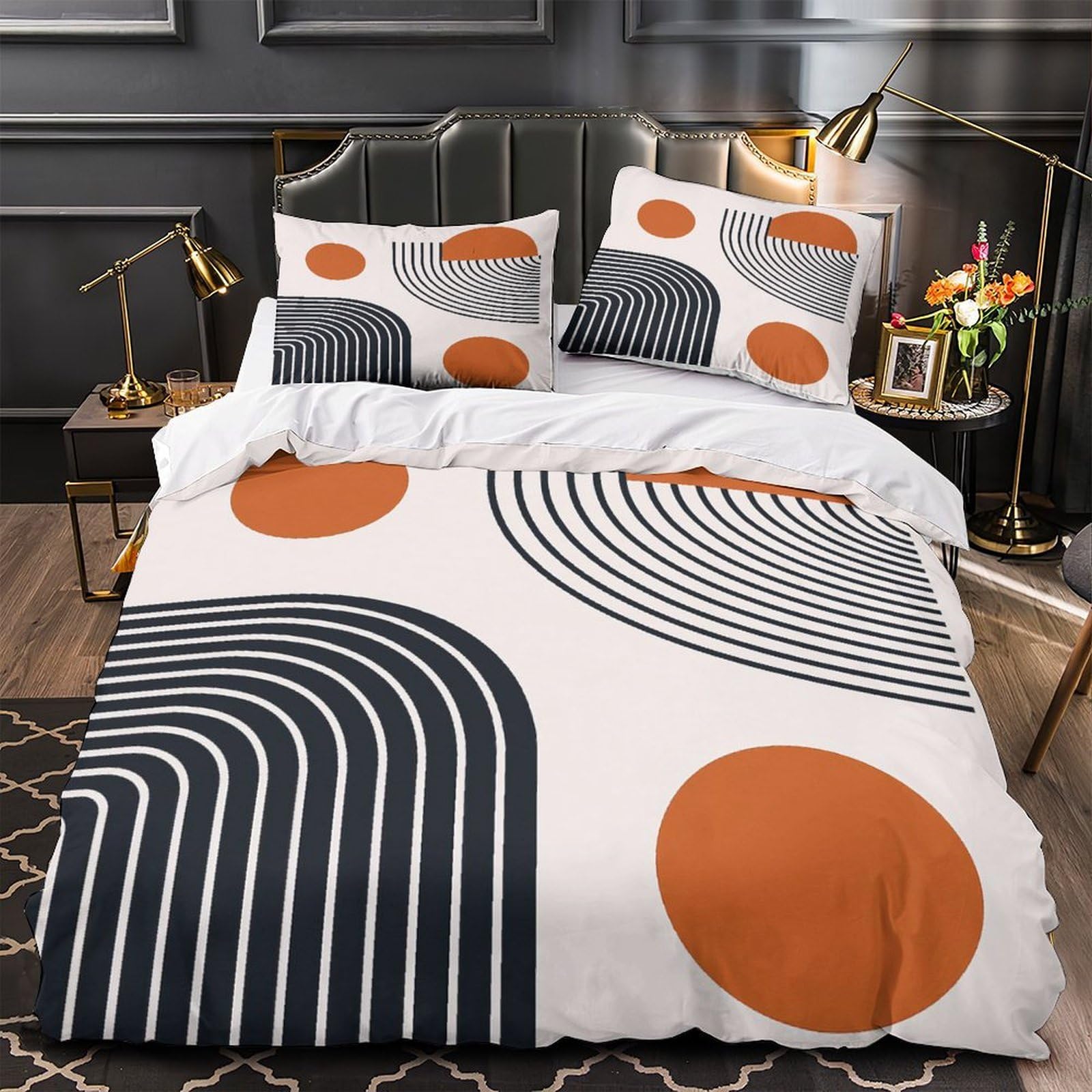 Housse de couette 220x240cm hypoallergénique imprimée 3D moderne