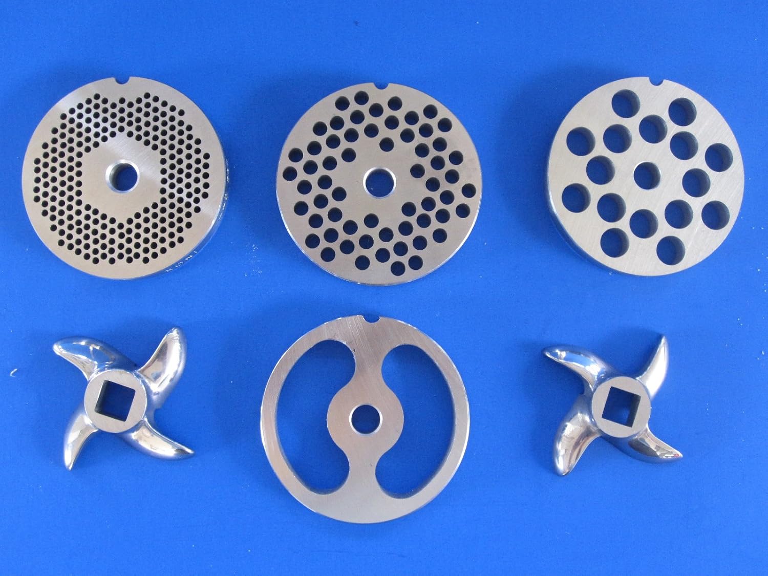 Meat Grinder Set 9-pc Plates Knives Sausage Tubes Size #22