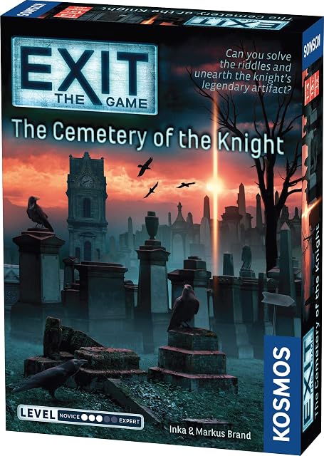 Thames & Kosmos - EXIT: The Cemetery Of The Knight Level: 3/5 - Unique Escape Room Game - 1-4 Players - Puzzle Solving Strategy Board Games for Adults & Kids, Ages 12+ - 692876
