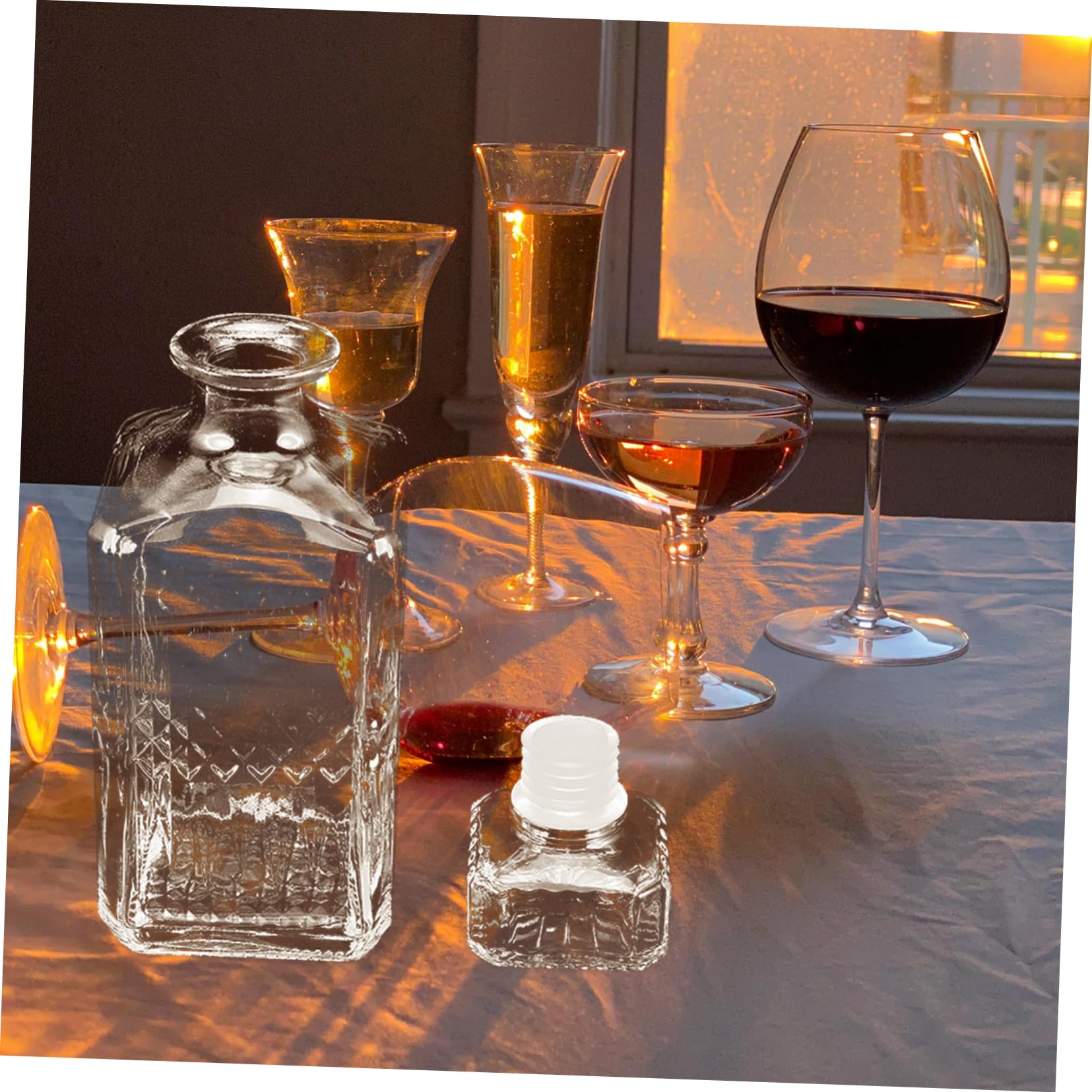 HEALLILY Decantador de Vino Tinto con Tapa de Botella de Transparente para Whisky Licor y para Servir Vinos Especiales