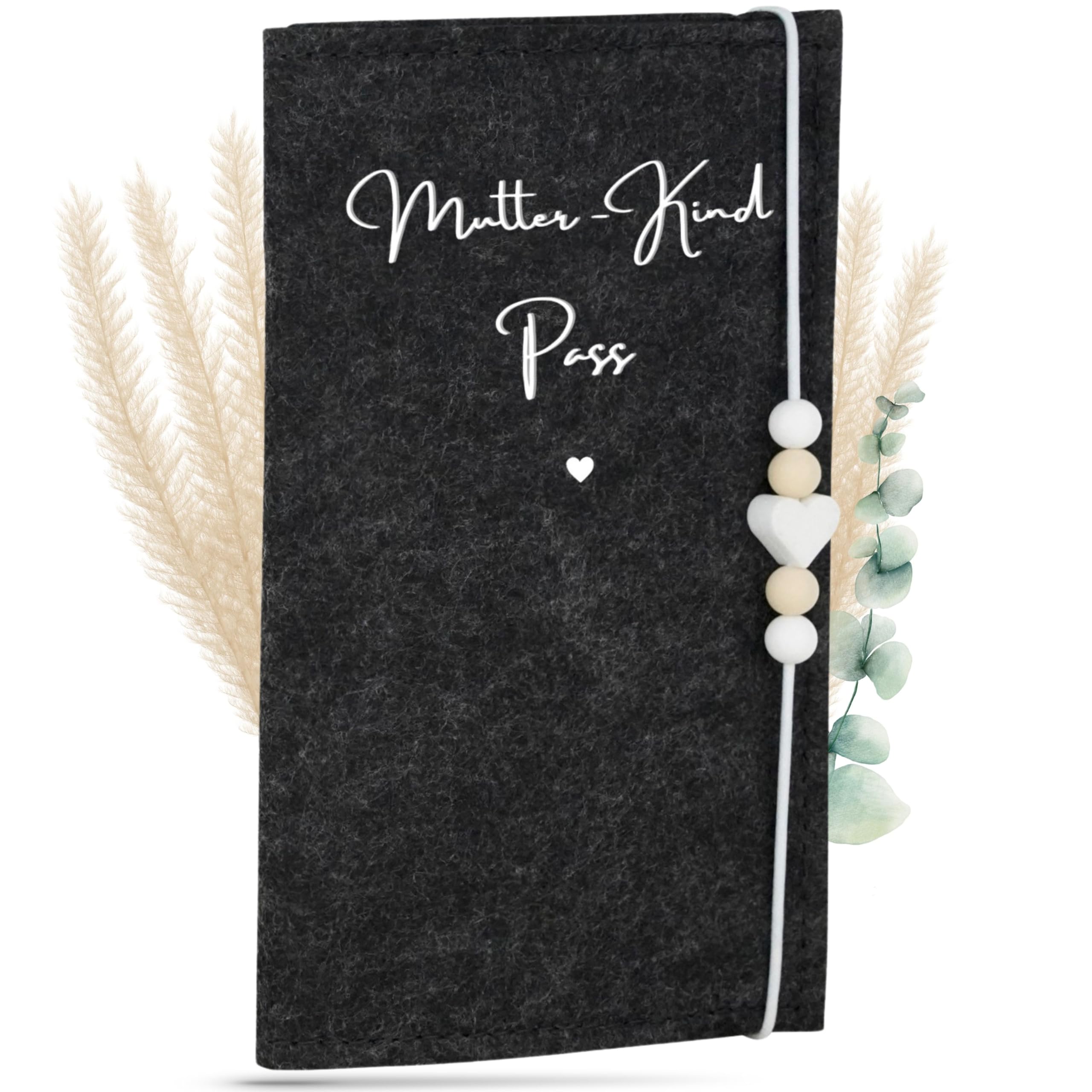 MAHEWA® Mutter-Kind-Pass-Hülle Österreich aus Filz | MKP-Hülle Muki-Passhülle Oesterreich Filz Mutterpass-Organizer Tasche Schutzhülle | Mutterkindpass-Umschlag Mama-kindpass | Anthrazit