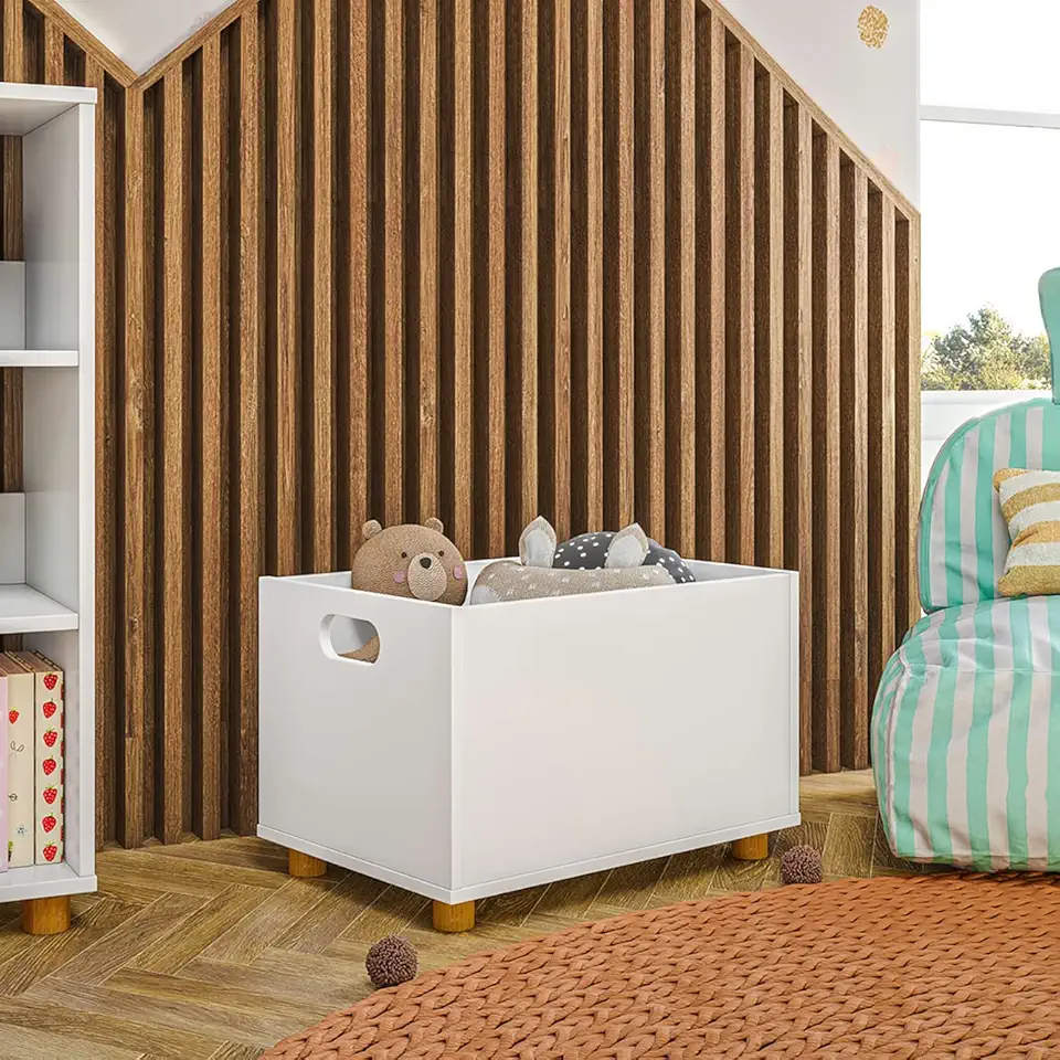 Caixa Organizadora Brinquedos Madeira Bau Montessoriana