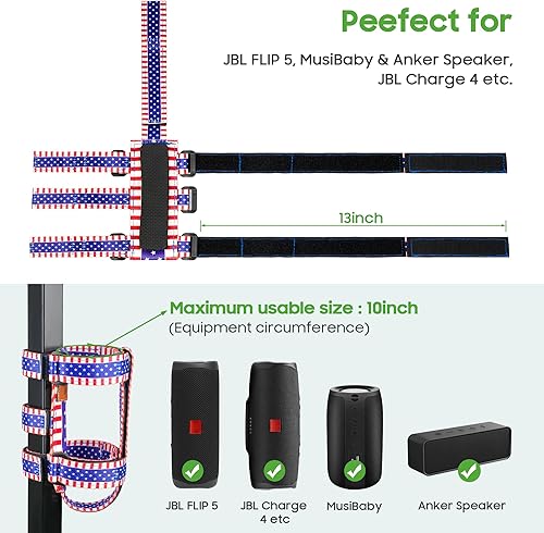 Miniatura 5 de Soporte de altavoz mejorado para accesorios de carrito de golf, correa ajustable para altavoz inalámbrico Bluetooth para EZGO, Club Car, Yamaha,