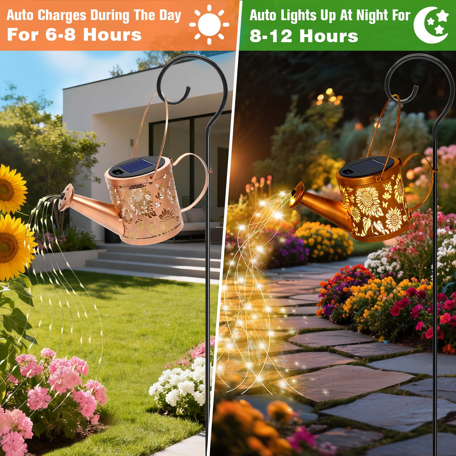 Solar-Gießkannen-Lichter für den Außenbereich, kleine Solar-Hof-Dekorationen, wasserdicht für Gartendekoration, Sonnenblumen-dekorative Terrassenlichter für den Außenbereich, Weg, Rasen, Geschenke für