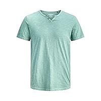 Jack & Jones Jjesplit Neck Tee S Noos, Blu Minerale