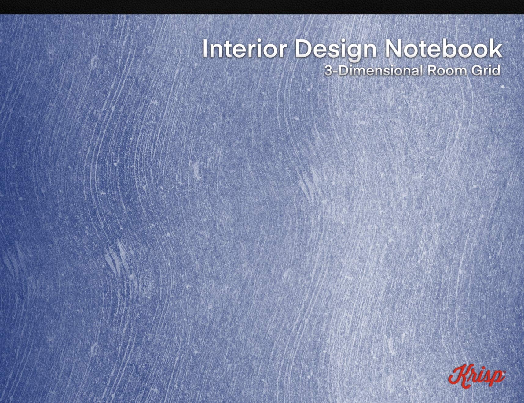Krisp® Interior Design Notebook - 3D Perspective Grid Room Templates (Blue Concrete)