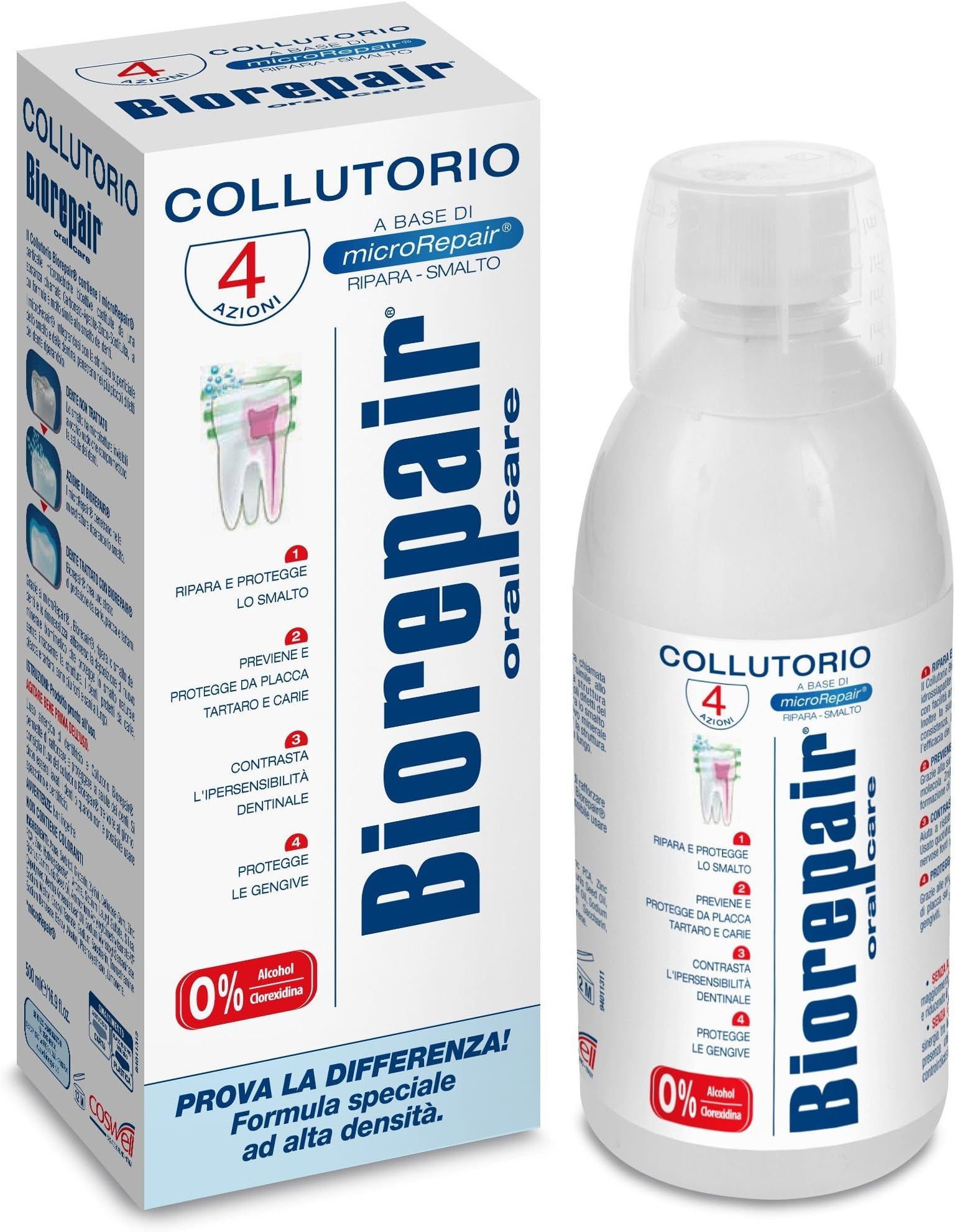 Biorepair Mouthwash 250ml Protection Fill Holes Gradually microparticle Repairs toothrevents Plaque and Tartar from Forming - Protect Helping to Prevent Decay Before it can Start