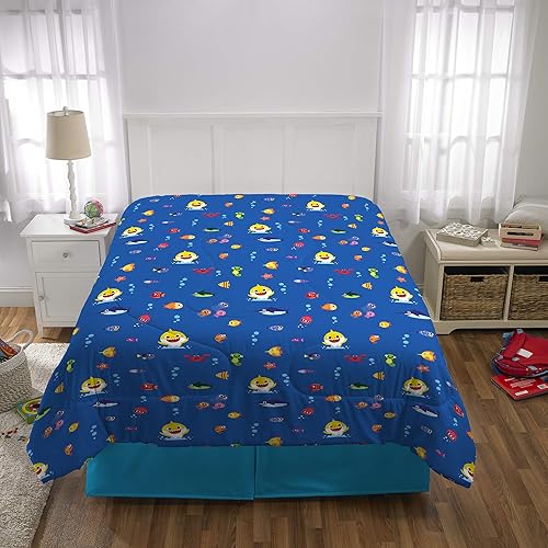 Miniatura 5 de Franco Ropa de cama para niños, edredón de microfibra suave, tamaño matrimonial, Baby Shark