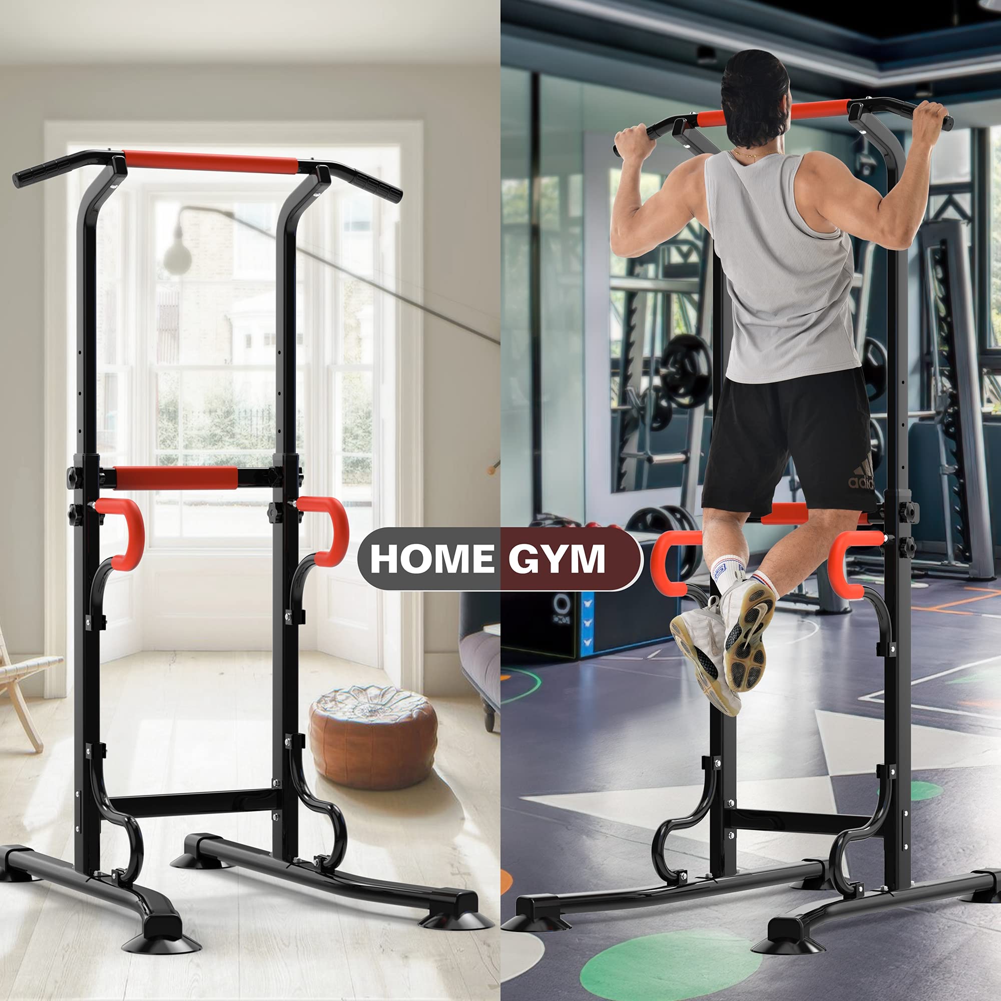 Hop-Sport Powertower HS-1012 - Powertower Met Dipstation En Optrekstang Krachtstation Voor Thuis