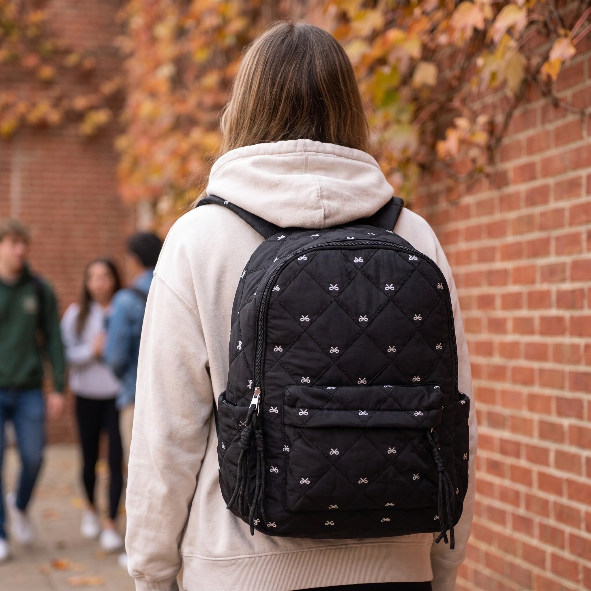 Veemoon Zaino per laptop per studenti universitari, zaino da viaggio nero