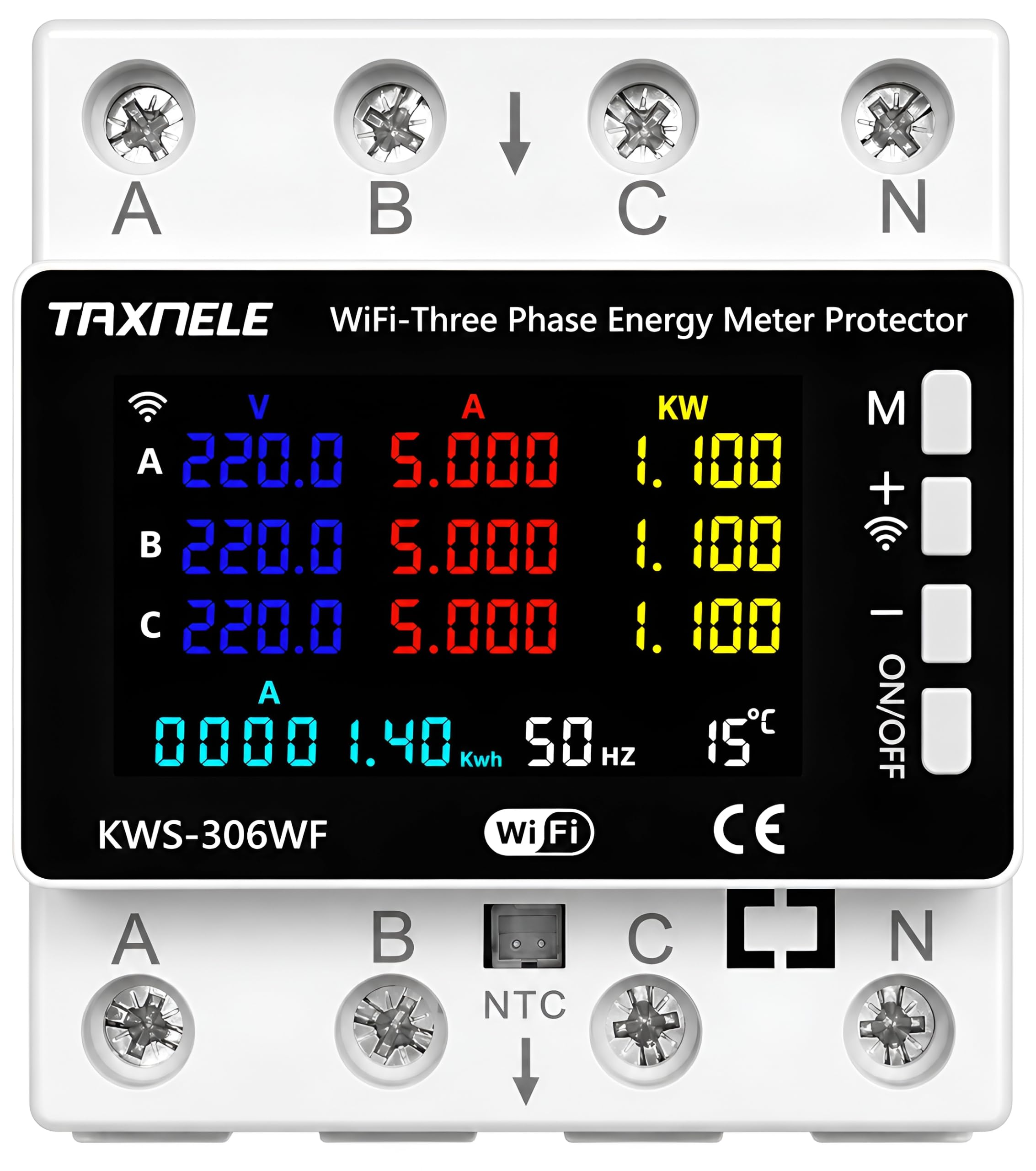 XPR3SS 80Amp Three Phase Energy Meter KWS-306WF WIFI Smart Switch Circuit Breaker Energy Meter KWh Power Metering Timer Relay Remote Control Over Voltage Under Voltage Over Current Surge Protector-picture-12