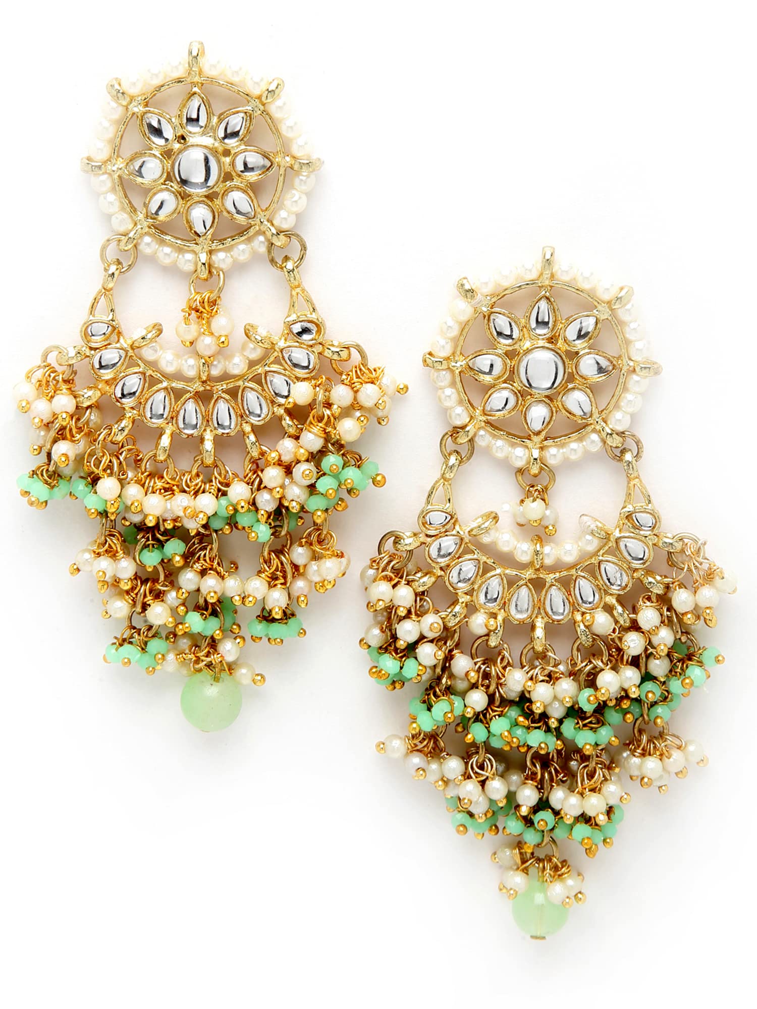 Karatcart Light Green Crystal and Pearl Kundan Dangler Earrings for Women (B0B3XBDKDY) Amazon Price History, Amazon Price Tracker