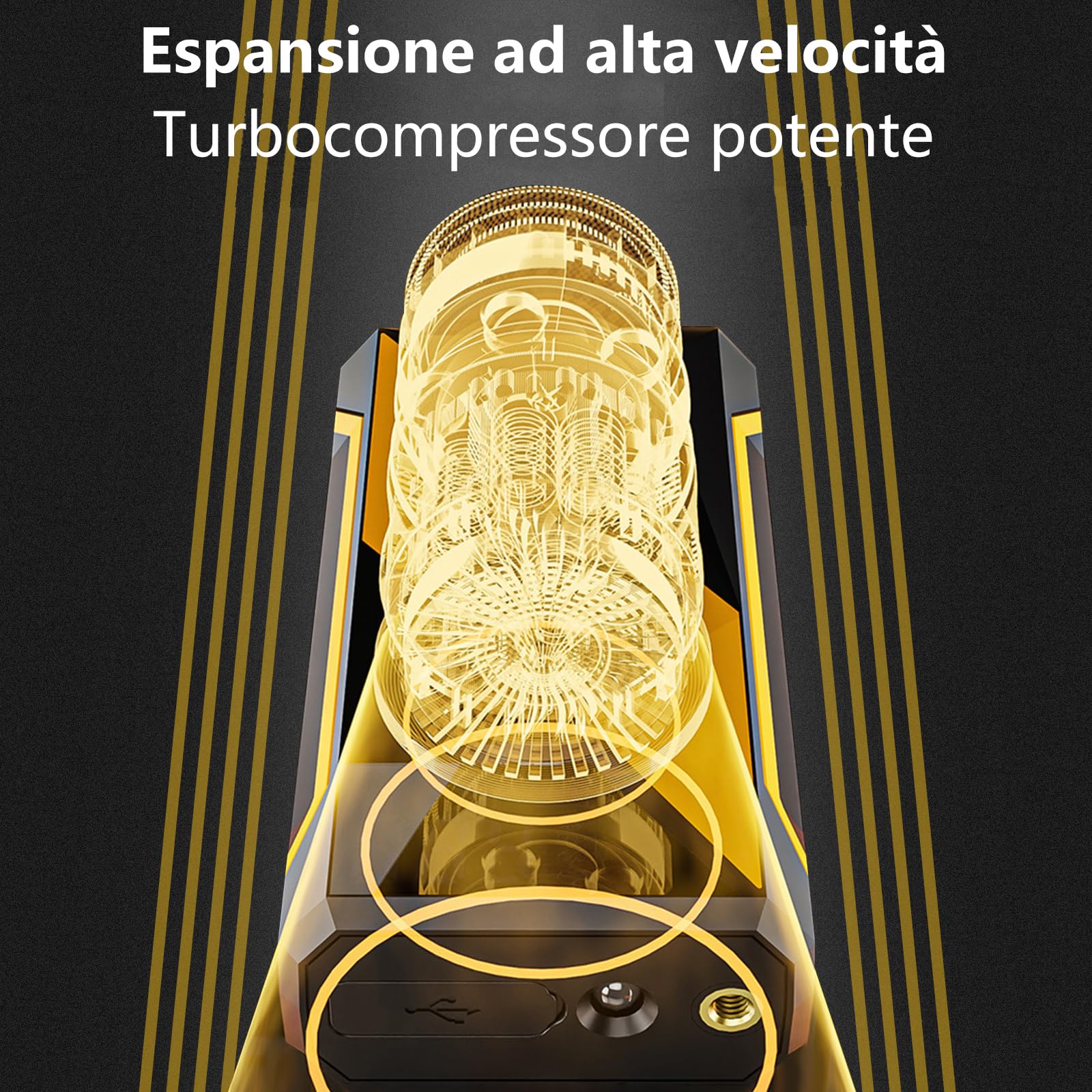 SYTUNG Compressore Aria Portatile 150PSI Compressore d'Aria per Pneumatici Cordless Ricaricabile con Batteria da 6000mAh Display Digitale Luce a LED, Adatto per Pneumatici Auto e Altri Gonfiabili