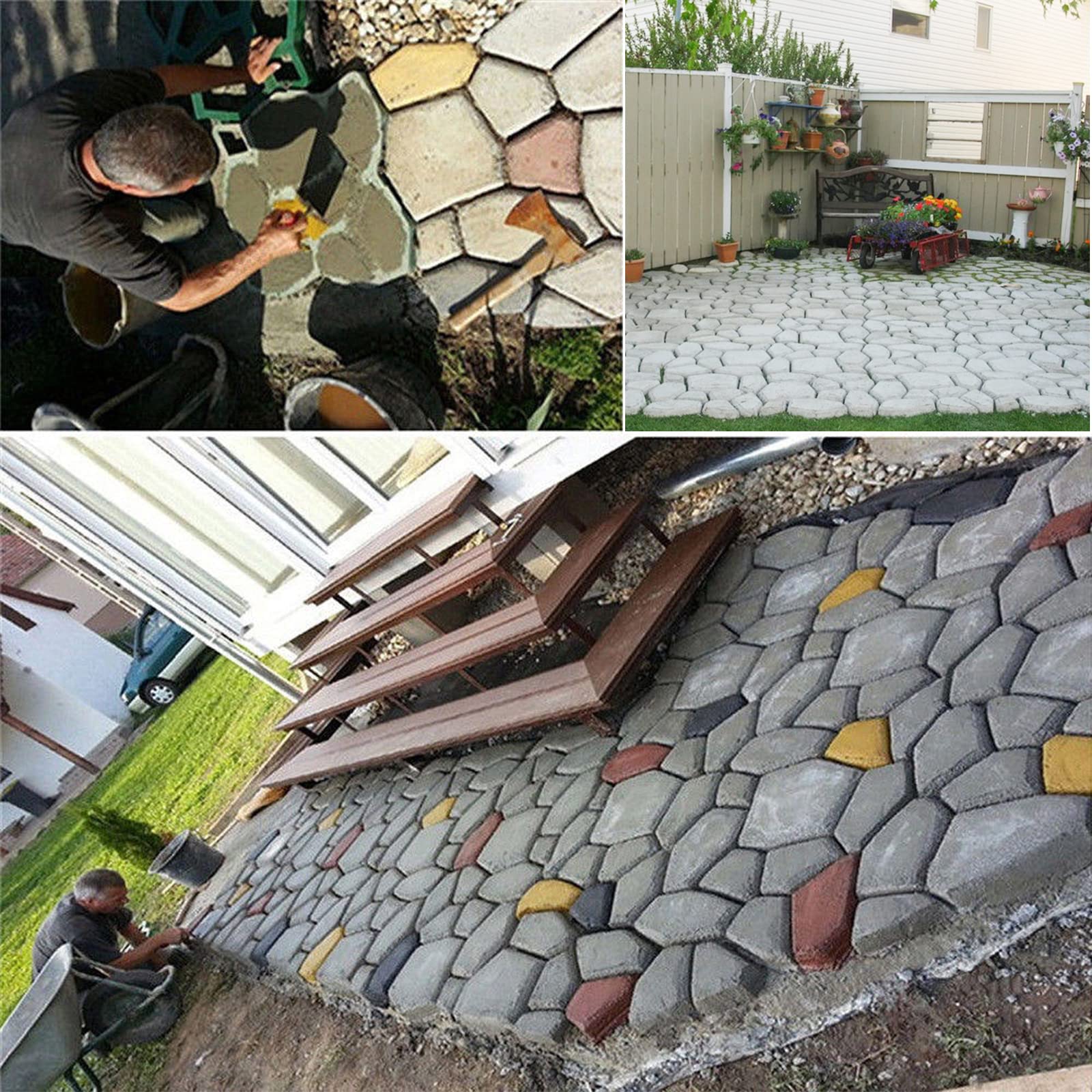 Stampo Per Pavimentazione In Plastica Da 40 X 40 Cm Per Giardino, Patio - Foto 4