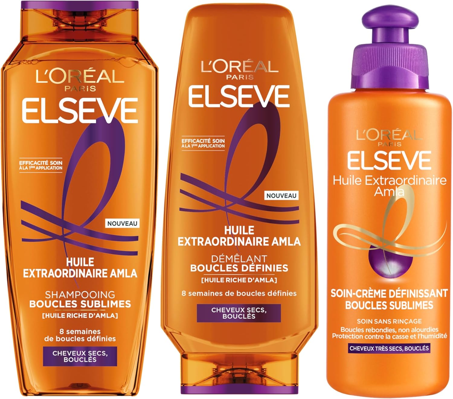 L’Oréal Paris – Routine Nutrition Capelli Ricci e Molto Secchi – Ricci Nutriti – Arricchito con Olio di Amla – 3 Prodotti – Shampoo, Crema Districante, Definizione – Olio Straordinario Elseva