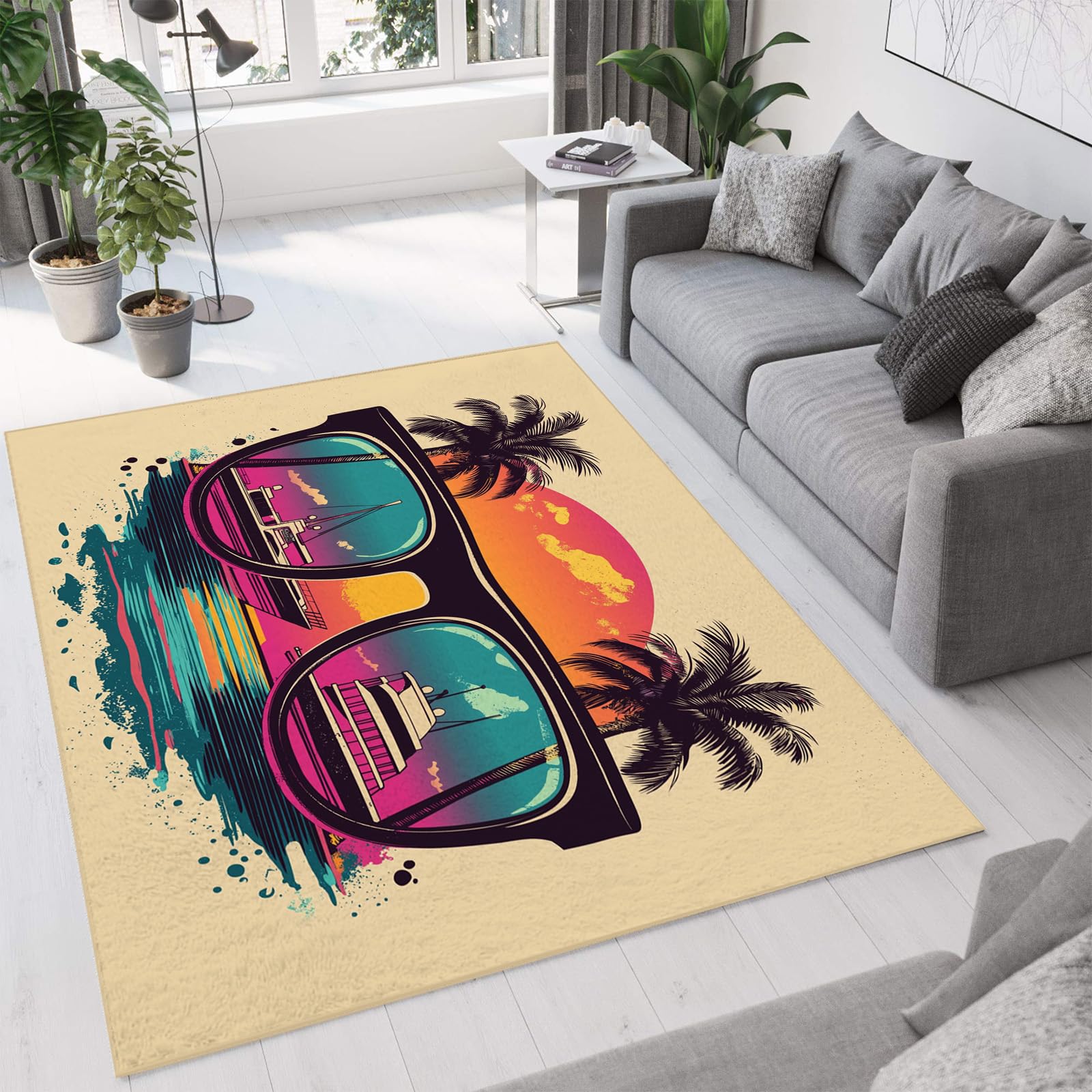 Tapis poils courts lavable en machine pour effacer les taches de nourriture du salon
