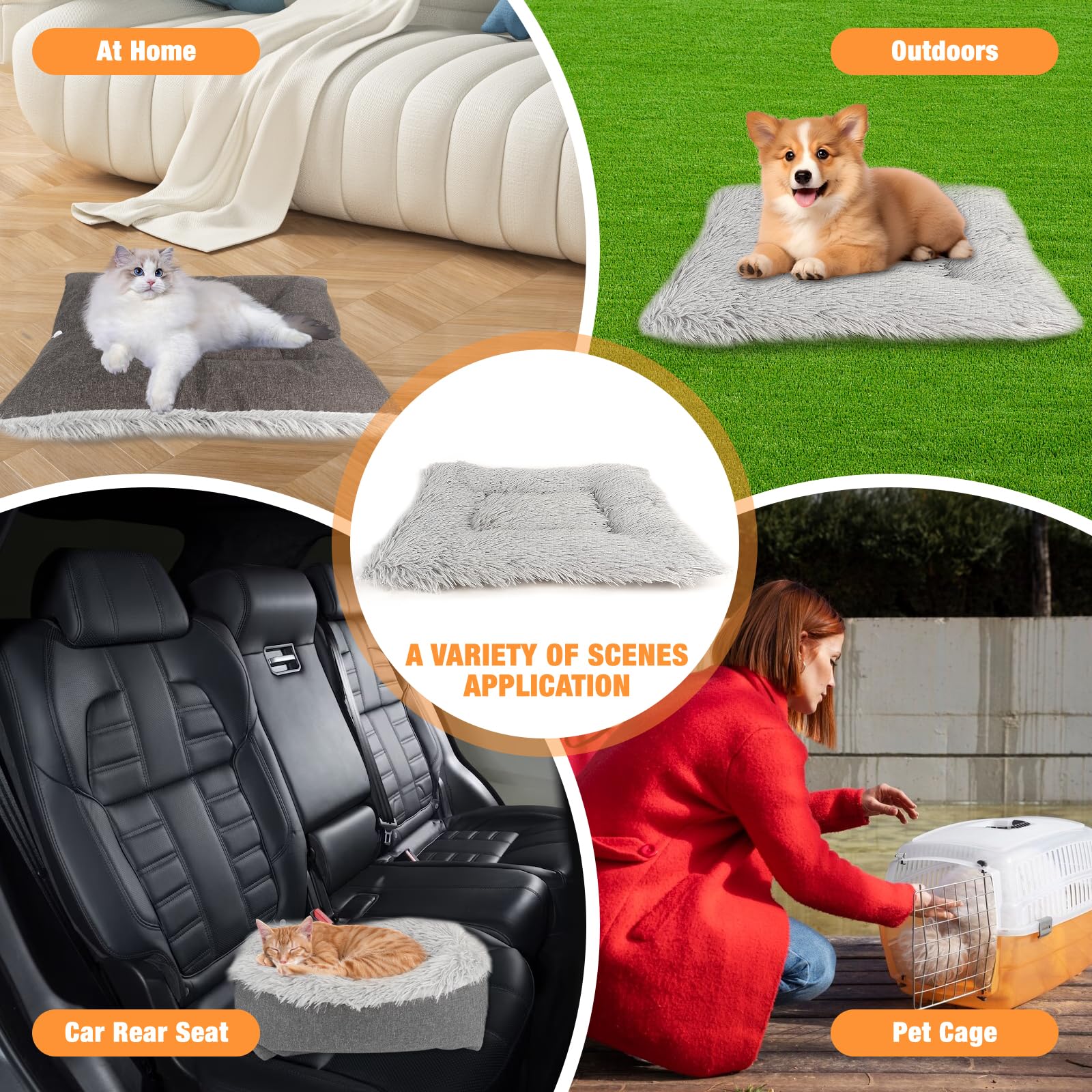 Selbstheizende Decke Katze Hunde, Weiches Katzenbett, Flauschig Selbstwärmende Katzendecke, Heizdecke Haustierbett Katzensofa, Waschbare Wärmedecke Katze für Katzen und Kleine Hunde(60*50CM)