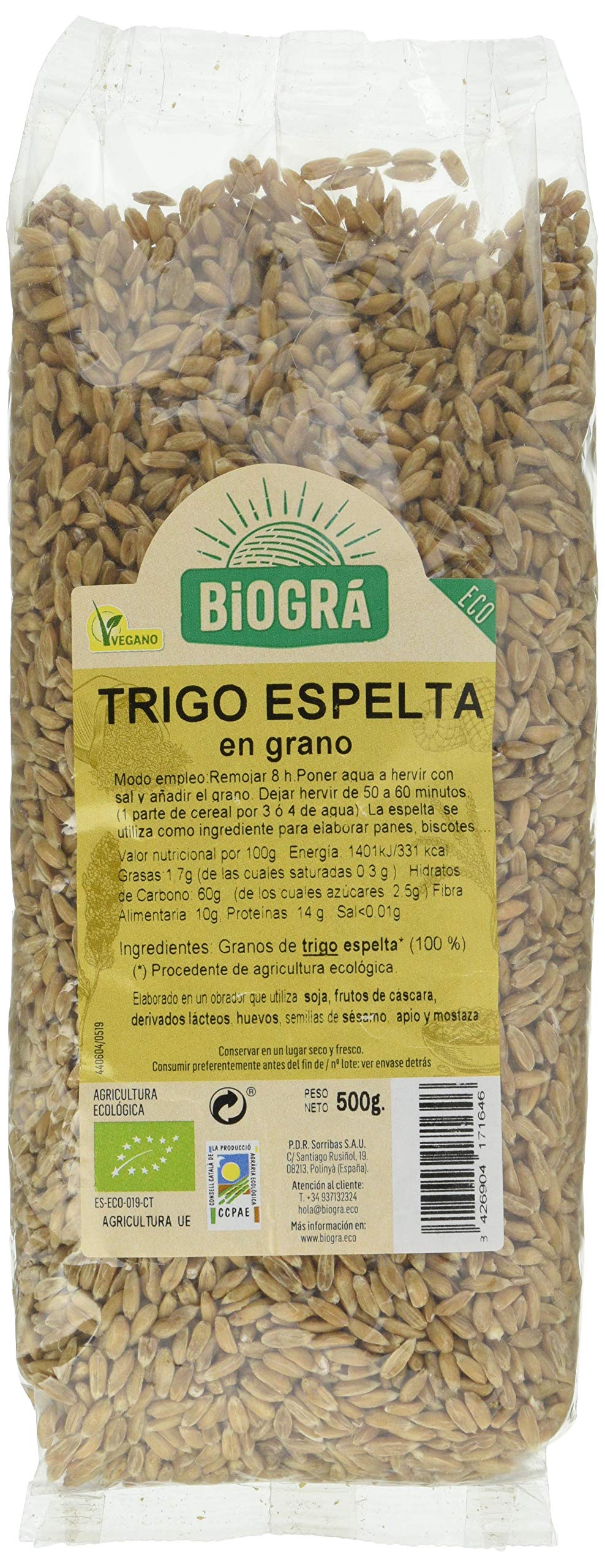 Biográ Espelta En Grano 500G Biogra Bio Biográ 200 g