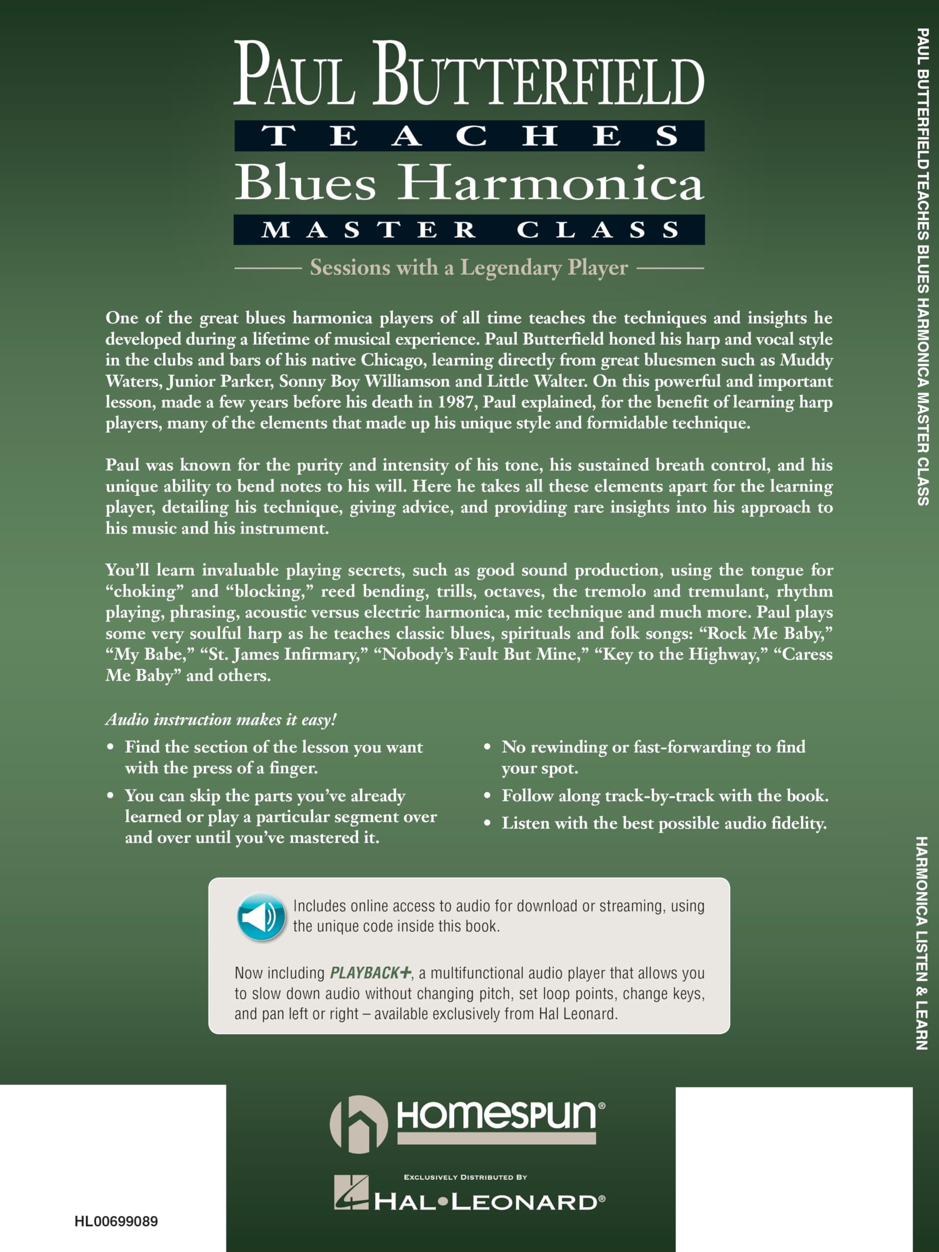Paul butterfield - blues harmonica master class harmonica +enregistrements online