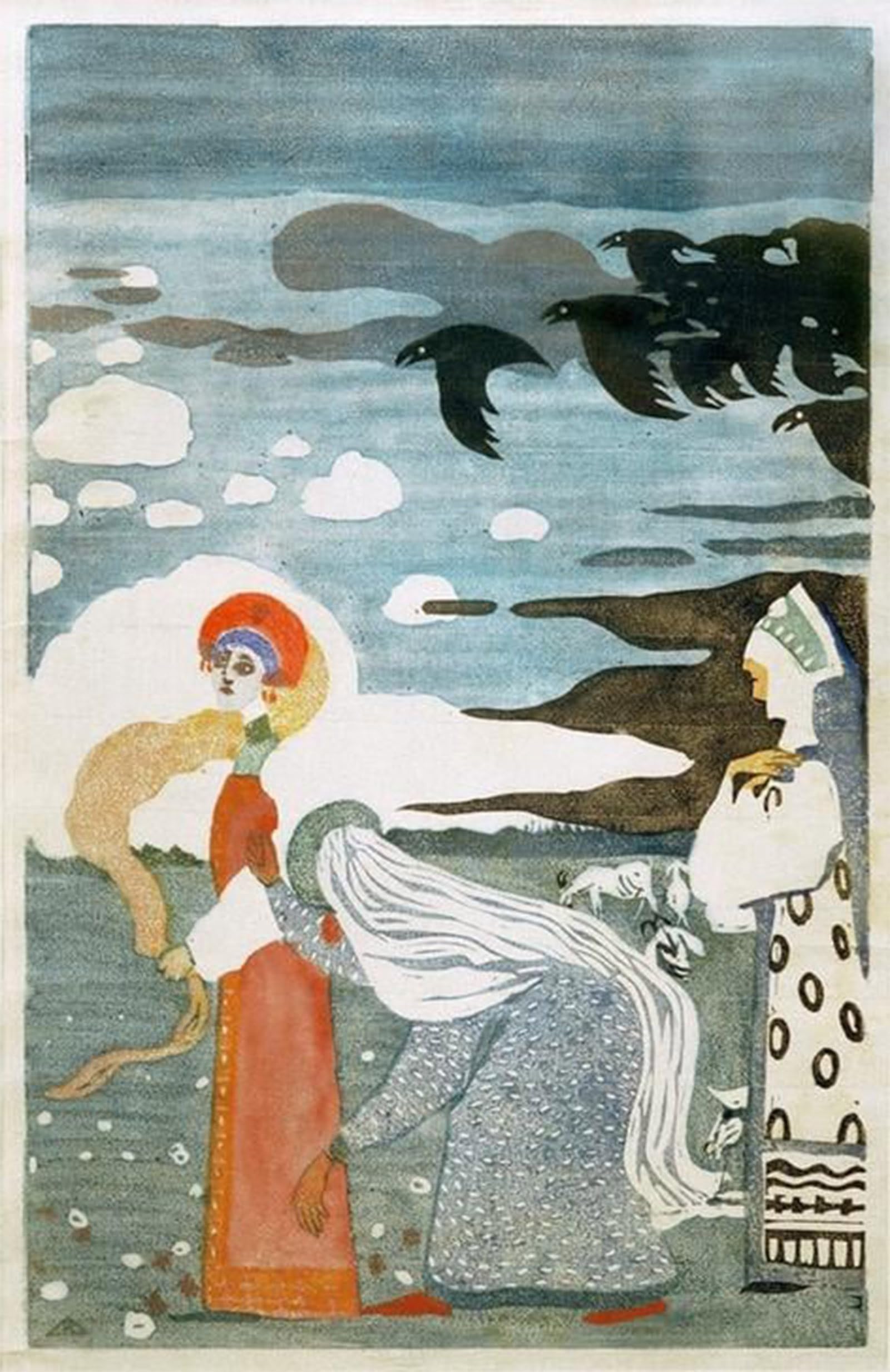 SERENDIPITP Vintage Wall Art Canvas Nordic Poster Canvas Print Picture The Ravens by Wassily Kandinsky Wall Art Poster for Home Decor 60x90cm