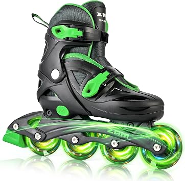 2PM SPORTS Inline Skates for Kids Girls Boys Ages 4-8 6-12 with Light Up Wheels, Adjustable Kids Roller Skates Blades for Youths Beginners