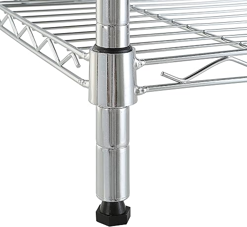 Miniatura 6 de Tienda Basics Estantería de almacenamiento estrecha ajustable de 4 estantes, capacidad de carga de 200 libras por estante, estante de alambre